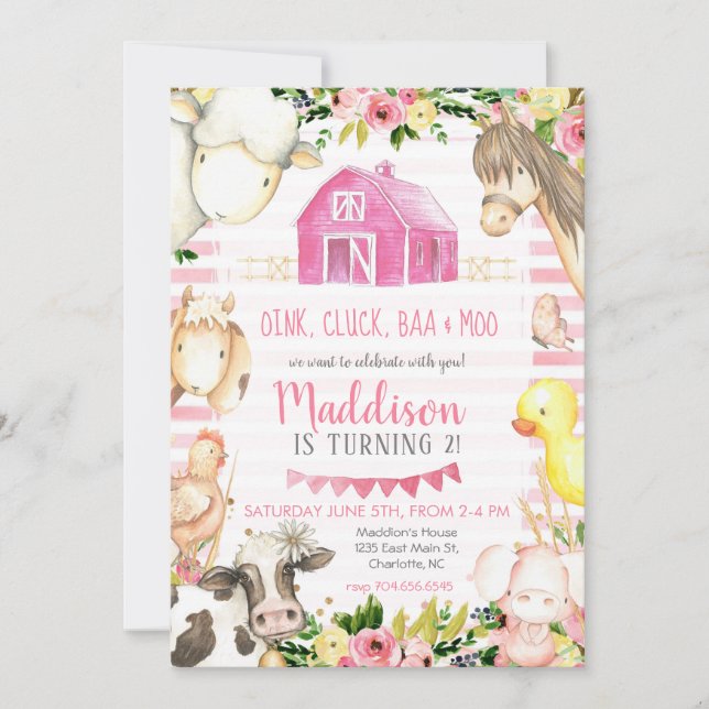 Bjud på födelsedagstid för flickor inbjudningar (Framsida)