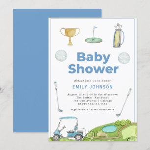 Bjud på Golf Boy Shower Inbjudningar