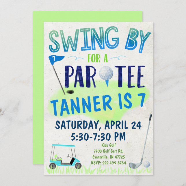 Bjud på gyllene tema på födelsedagen (Fram/baksida)