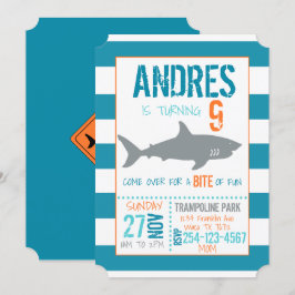 Bjud på haj på födelsedagen inbjudningar