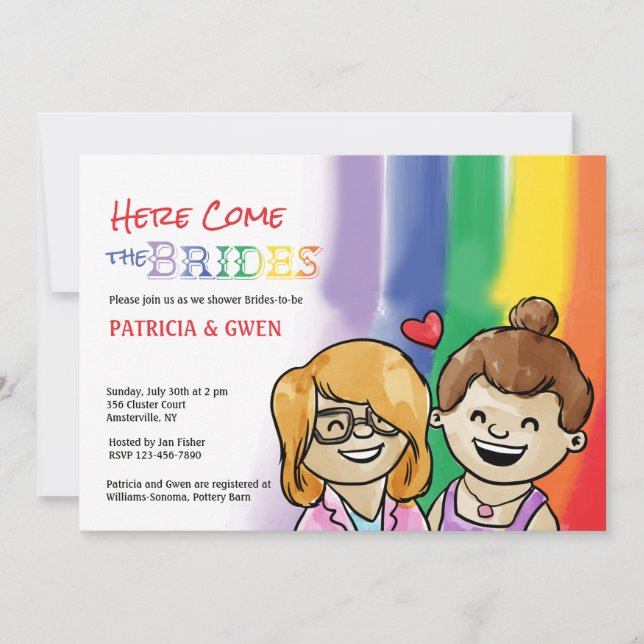 Bjud på Lesbisken Två Lycklig Gals- Inbjudningar (Framsida)