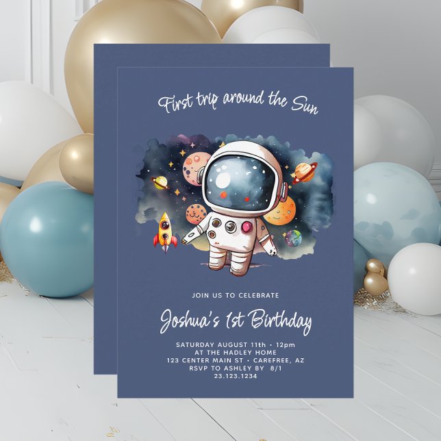 Bjud på rymdaut Rocketship Birthday-inbjudan Inbjudningar (Skapare uppladdad)