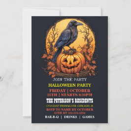 Bjud på Spooky Black Kråka Halloween fest Inbjudningar