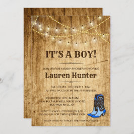 Bjud till babyskor i Land för pojke Inbjudningar