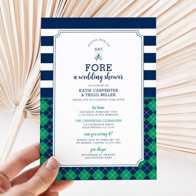 Bjud till Golf Bröllop Par Shower Inbjudningar (Golf Wedding Shower Invitation)