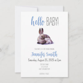 Bjud till kanin och Bunny Baby Shower Inbjudningar
