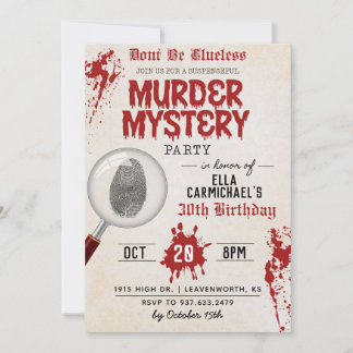Bjud till Murder Myasty Birthday bjudande Inbjudningar