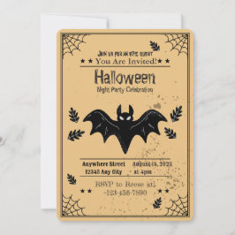 Bjud till Spooky Fladdermus Halloween fest Inbjudningar