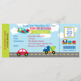 Bjud till transport på födelsedagen Kar Flygplan L Inbjudningar