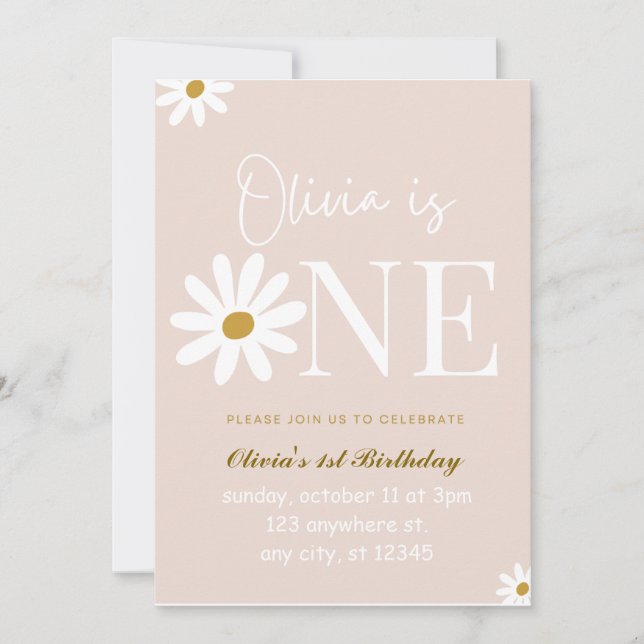 Bjud till Wildblomman Bunny Inbjudningar (Framsida)