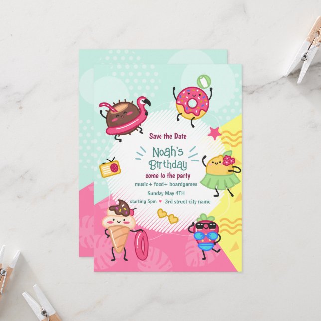 Bjud under sommardagen Bassäng Party Inbjudningar (Fram/Back In Situ)