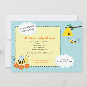 Bjuda Bees Humla Baby Shower-inbjudan Inbjudningar