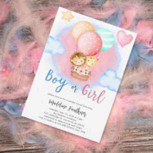 Bjuda in Baby djur för Gender Reveal Inbjudningar