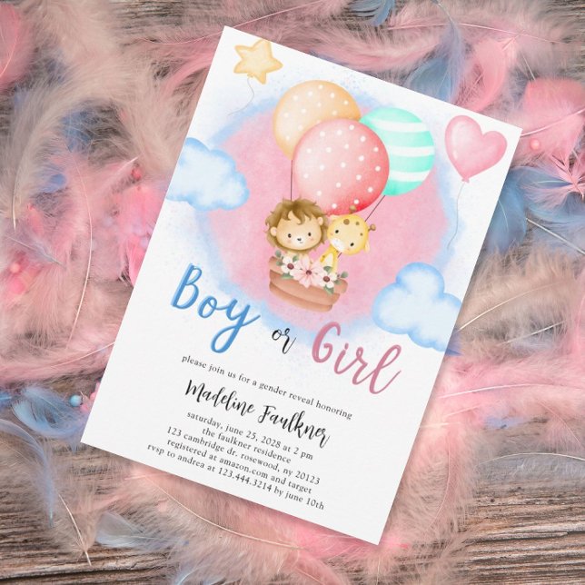 Bjuda in Baby djur för Gender Reveal Inbjudningar (Skapare uppladdad)