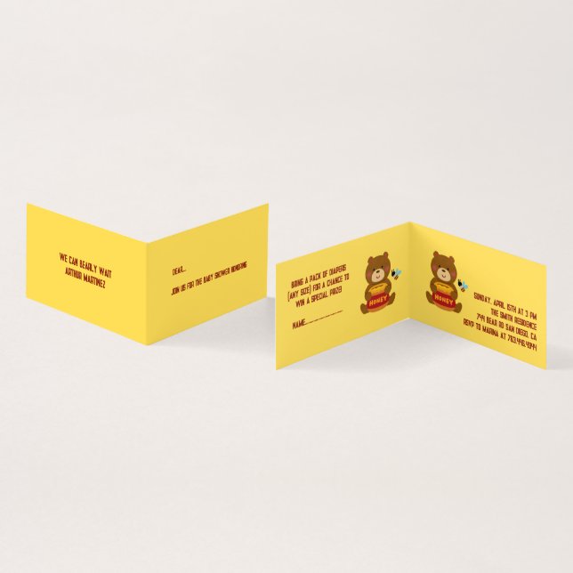 Bjuda in babybabyskor för spjutspets kort (In- och utsida)