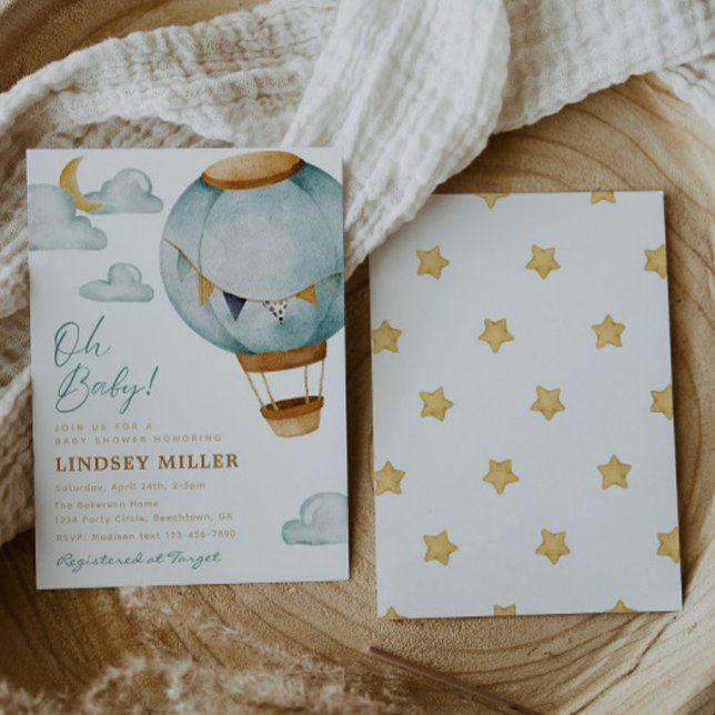 Bjuda in babyskor för Boy Luftballong Inbjudningar (Skapare uppladdad)