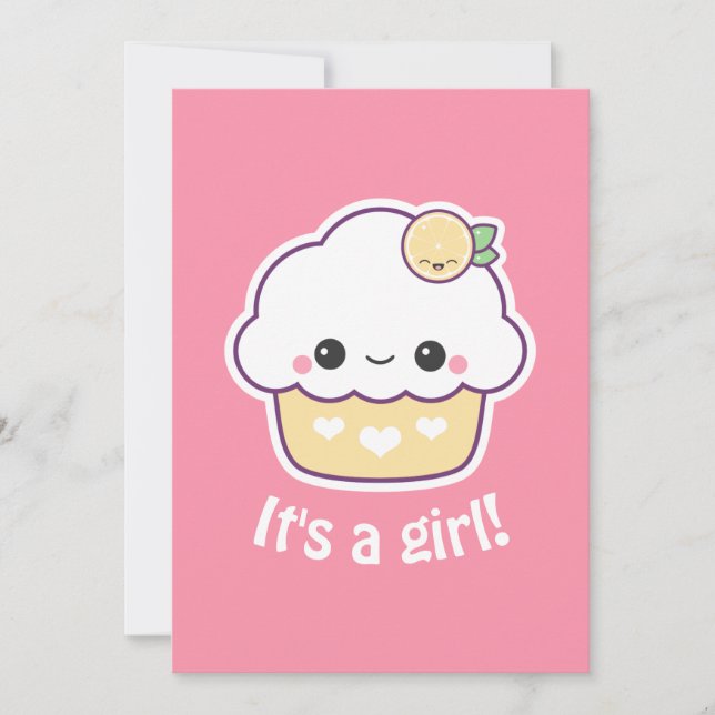 Bjuda in babyskor för Cute Lemon Cupkaka Inbjudningar (Framsida)