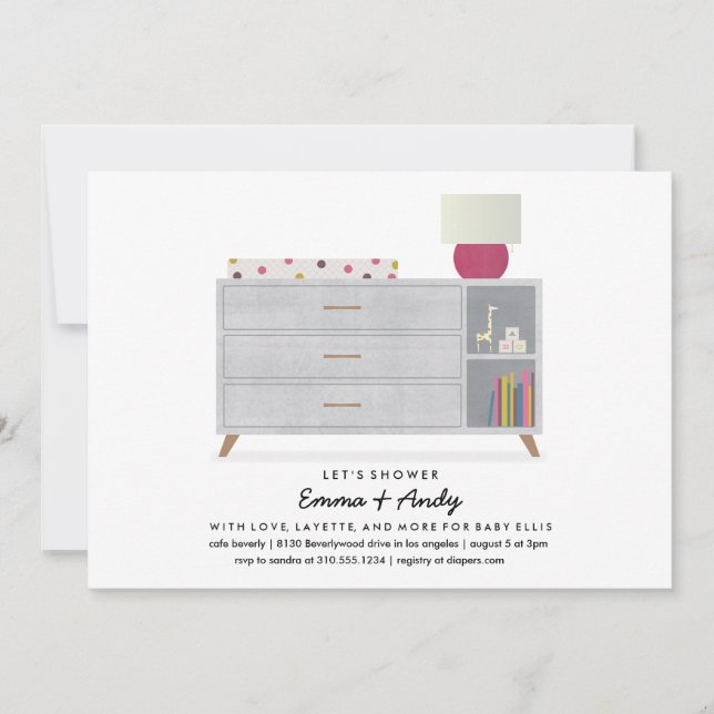 Bjuda in babyskor för kärlek och Layette Inbjudningar (Framsida)