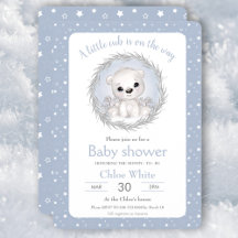 Bjuda in Bear Winter Boy Shower-Polar