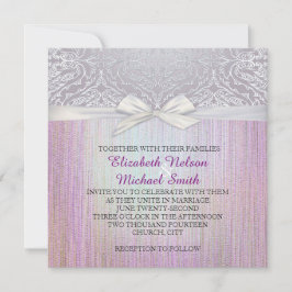 Bjuda in bröllopsinbjudan till Silver-Snöre, laven Inbjudningar