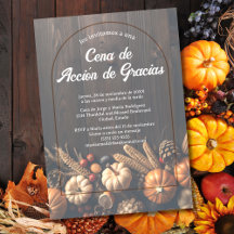 bjuda in Cena de Acción de Gracias Con Calabazas