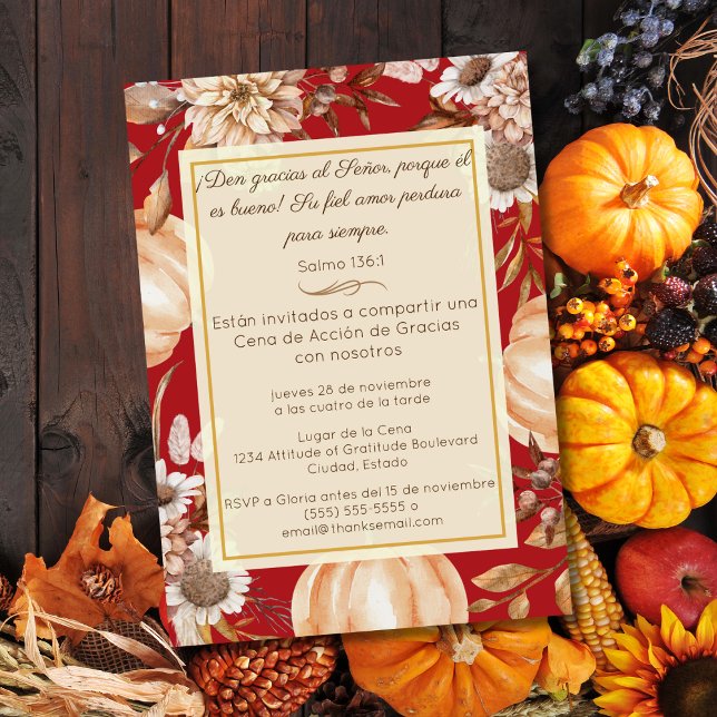 bjuda in Cena de Acción de Gracias Cristiana Inbjudningar (Skapare uppladdad)