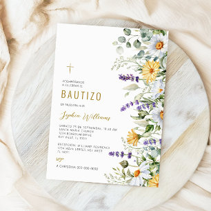 bjuda in de Flores Silvestres para Bautizo Inbjudningar