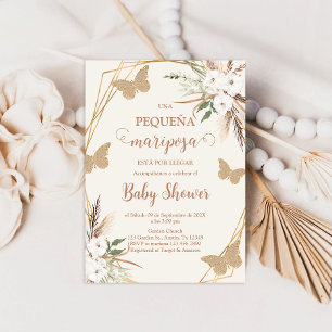 bjuda in de Mariposa Baby Shower en español Inbjudningar