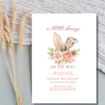 Bjuda in inbjudan till rosa blommigt-babydusch