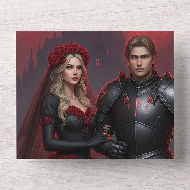 Bjuda in mörk Gothic Wedding | Bride & Knight (Front)