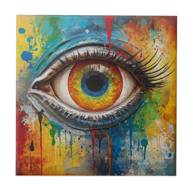 bjuda in öga kakelplatta (Framsidan)