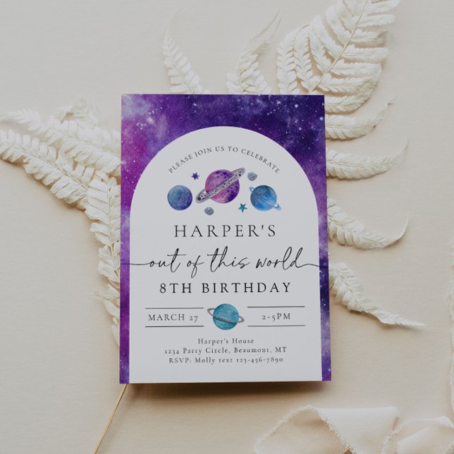 Bjuda in på världsdelsdagen | Rymdfödelsedag Inbjudningar (Skapare uppladdad)