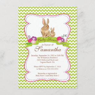 Bjuda in spädbarnshögtalare i Cute Bunny Rabbit Inbjudningar