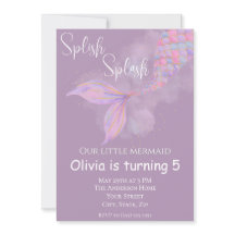 Bjuda in Stänk Sjöjungfru Birthday-inbjudan