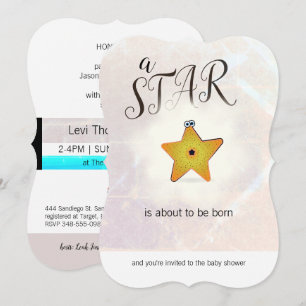 Bjuda in Starfish Star Baby Shower Inbjudningar