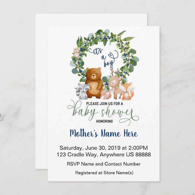 Bjuda in trädstödsprogram inbjudningar (Fram/baksida)