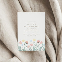 Bjuda Wildblomma Bouquet Birthday-inbjudan