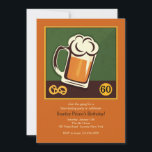 Bjudan om Krukor öl Inbjudningar<br><div class="desc">Denna ölmugg med skumm topp och kringla på sidorna har en rund medaljong för ett nummer,  initialer eller vad din fantasi än drömmer om. Den är inramad och bakgrundsfärgad med en bränd orange bakgrund som rymmer din text. (FP)</div>