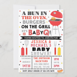 bjudan till BBQ Baby Shower Inbjudan Baby Q
