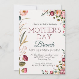 Bjudan till botanisk blomsterlig mormorsdagsbrunch inbjudningar
