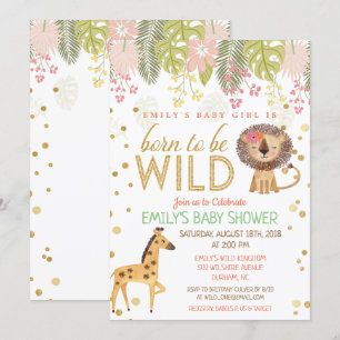 Bjudan till vilddjurs-babyshower: Född att vara vi Inbjudningar