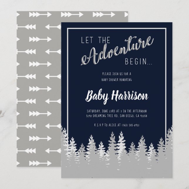 Bjudbältesskudden i Äventyr, sida och se Träd Inbjudningar (Fram/baksida)