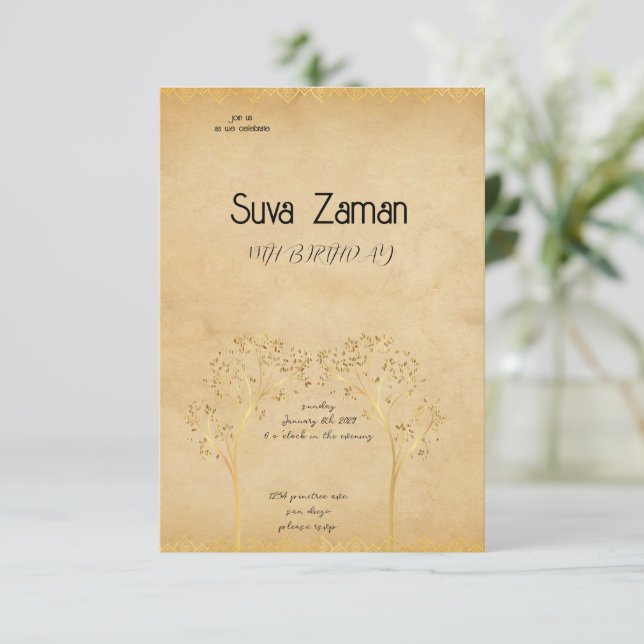 Bjuddagsinbjudan Inbjudningar (Stående Fram)