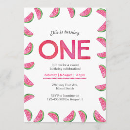 Bjuddagsinbjudan | tropiska vattenmeloners rosa inbjudningar