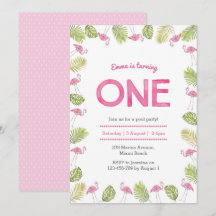 Bjuddagsinbjudan | tropiskt flamingo