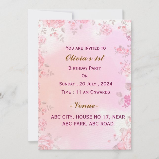 Bjuddagsinbjudningar Inbjudningar (Framsida)