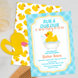Bjuddrör för gummi-A-Dub-Anka - Blu- Inbjudningar
