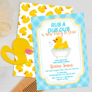 Bjuddrör för gummi-A-Dub-Anka - Blu- Inbjudningar
