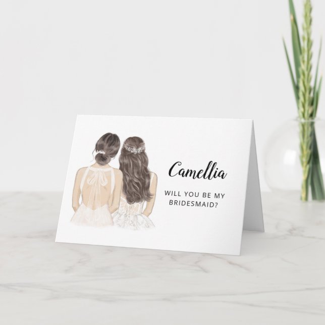 Bjuder in brudtärna Förslag kort (Framsida)