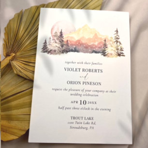 Bjudinbjudan till bergen Desert Rustic Wedding Inbjudningar
